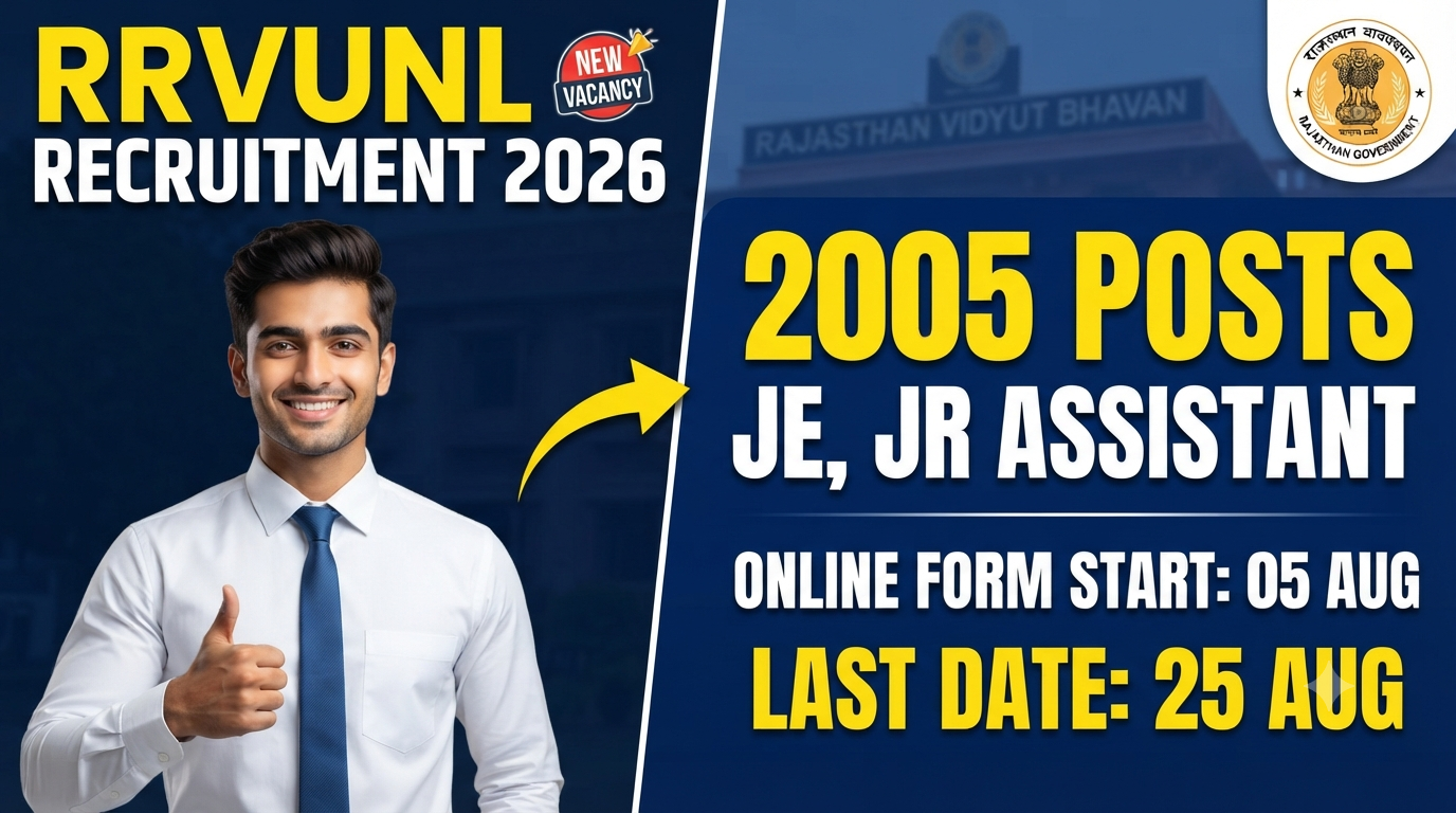RRVUNL JE, Junior Assistant Recruitment 2026
